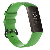 ZSZCXD Compatible for Fitbit Charge 3, Soft Silicone Replacement WatchBand Strap Band Wristband for Fitbit Charge 3 (Green, Large)