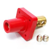 Marinco CL40FRB-CX CL Cam Type, Panel Mount, 400 Amp, 600 Volt, 2/0 - 4/0 AWG double set screw, Female - Red (C)
