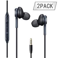 Earphones/Earbuds/Headphones 2Pack Black Compatible with iPhone/Galaxy S10/S10+/S10e S9/S9+ S8/S8+ Note8 / Android in-Ear Headphones Remote + Mic Hands- Free Earphones