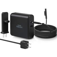 Surface Pro Surface Laptop Charger, USB C Power Adapter Charger 73W 2-Ports with 61W Type C PD 3.0 Compatible with Surface Go Surface Book Surface Pro 4 Pro 3 Surface Laptop & Surface Pro 6 and More