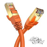 30FT CAT8 Ethernet Cable Veetop 40Gbps 2000Mhz High Speed Gigabit SFTP LAN Network Internet Cables with RJ45 Gold Plated Connector for Router, Modem, Gaming, Xbox(1 Pack,Orange)