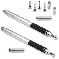 EEEKit 2-Pack 2in1 Precision Disc and Hybrid Fiber Stylus/Styli, 4 Replacement Discs and 2 Hybird Fiber Tips (Silver)