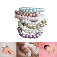 Pearl Bracelet, Choose from 7 Colors, Newborn Photography prop, Toddler, Child, Flower Girl, Adult (2-3 Years, Pink)