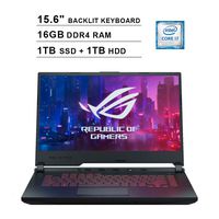 2019 Asus ROG G531GT 15.6 Inch FHD Gaming Laptop (9th Gen Intel 6-Core i7-9750H up to 4.50 GHz, 16GB DDR4 RAM, 1TB SSD + 1TB HDD, NVIDIA GeForce GTX 1650, RGB Backlit Keyboard, Windows 10) (Black)