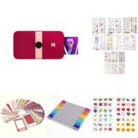 KODAK Smile Instant Print Digital Camera - Red with 2ʺx3ʺ Premium Zink Photo Paper (20 Sheets), Soft Camera case, Zink Paper Unique Colorful Stickers & Photo Album Accessories