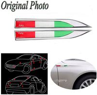 CHAMPLED ITA Flag x 2 Car Auto Truck Chrome Metal Decal Italy Sticker 3D Emblem Badge For BMW M BENZ AUDI VW VOLKSWAGEN VOLVO JAGUAR PORSCHE