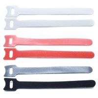 Autoly 30 Pcs Cable Ties Reusable Fastening with Hook & Loop Cord Ties for Cable Wire Organizer, 5.9 Inch (Black & Grey & Red)