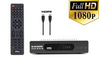 eXuby DTV Converter Box for TV and HDMI Cable for Recording and Viewing Full HD Digital Channels for Free (Instant or Scheduled Recording, 1080P HDTV, HDMI Output, 7 Day Program Guide and LCD Screen)