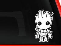 Baby Groot Vinyl Decal Sticker | Cars Trucks Vans Walls Laptops Cups (white, 5.5" inches)