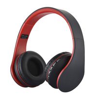 Wireless Earphone Game,TechCode Bluetooth Headphones with Microphone Stereo Wireless Earphones Over Ear, Comfortable Earpads, Support SD/TF Card Wired Headsets for Travel Work TV Computer iPhone, Red