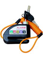 Bibowa Disc Brake Lock With Alarm - Anti -Theft Disc Lock Motorcycle Alarm with 110dB Alarm Sound 5ft Reminder Cable and Pouch Wheel Security Lock for Motorcycles Scooters Bikes