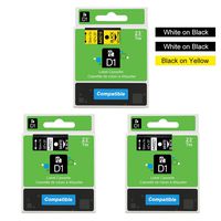 Oulei Compatible Dymo D1 45021 45018 Replacement for Dymo LabelManager 360 450 160 280, 1/2 Inch x 23 Feet, Black on Yellow, White on Black, 3-Pack