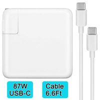 87W USB-C Power Adapter Charger Compatible with MacBook Pro/Air 15 Inch 13 Inch with USB-C to USB-C Cable Replacement USB-C Charger for Laptop