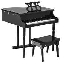 Goplus Classical Kids Piano, 30 Keys Wood Toy Grand Piano w/ Bench, Musical Instrument Toy, Great Gift for Girls and Boys (Black)