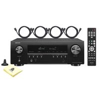Denon AVR-S540BT 5.2 Channel 70W x 5 AV Receiver with Dolby Vision, HDR, HLG and 4K Ultra HD Video Pass-Thru and Bluetooth with 4 HDMI Cables and Zorro Sounds Home Theater Polishing Cloth