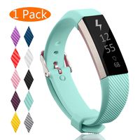 KingAcc Compatible Replacement Bands for Fitbit Alta HR, Fitbit Alta, Silicone Fitbit Alta HR Band Alta Band, Buckle Wristband Strap Women Men (1-Pack, Teal Blue, Large)