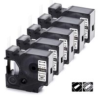 5-Pack Replace DYMO 18482 Industrial Permanent Polyester Label Tape, 3/8'' dymo Label Tape Compatible with DYMO Rhino 5200 4200 6000 5000 1000 3000, Black on White