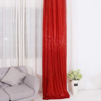 TRLYC Red Shimmer Sequin Fabric Photography Backdrop (2FTX8FT)