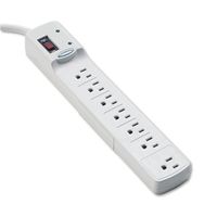 Surge Protector, 7 Outlets, 6#39; Cord, 840 Joules, White