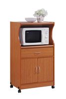 Hodedah Microwave Cart with One Drawer, Two Doors, and Shelf for Storage, Cherry