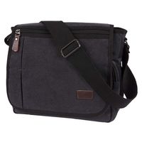 Laptop Messenger Bag for Men, Modoker Mens Canvas Vintage Shoulder Satchel Crossbody Bags Military Laptop Computer Bag for Women College School Work Black