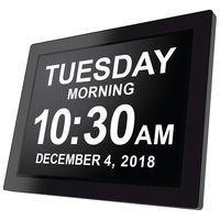 American Lifetime [Newest Version] Day Clock - Extra Large Impaired Vision Digital Clock with Battery Backup & 5 Alarm Options