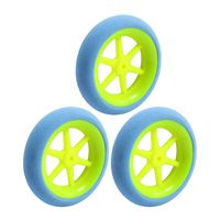 uxcell 3pcs RC Airplane Plastic Hub Super Light Blue Sponge Wheel 50mm/2 inches