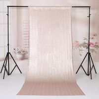 TRLYC 8Ftx8Ft Shimmer Ceremony Background Champagne Sequin Party Wedding Photo Booth Backdrop Curtain