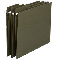 Smead 100% Recycled FasTab Hanging File Folder, 1/3-Cut Built-in Tab, Letter Size, Moss, 20 per Box (64037)