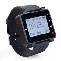 Retekess T128 Restaurant Pager System Customize Wrist Watch Pager Buzzer Rechargeable Caregiver Pager Compatible with Multiple Retekess Call Buttons