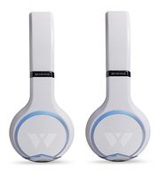 Wearhaus Arc On-Ear Bluetooth Headphones with Wireless Music Sharing, Customizable Color Ring, Touch Controls, Spotify Apple Music Integrated iPhone Android App - Set of 2 White