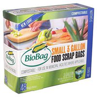 BioBag 48-Count 3-Gallon Compostable Bags for Food Scrap Disposal (1)