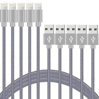 Boost Phone Chargers 3FT/1M Extra Length Fast Charge Nylon Braided USB Power Cable, Charge & Sync Cord Compatible with Upgrade Models XR/XS/MAX/X/8 8Plus 7/7 Plus/6S Plus 6 SE/iPad- Grey 5 Pack