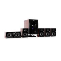 auna Areal Active 525 • 5.1 Surround Sound System • Home Cinema System • Bass Reflex • 5 Satellite Speakers • Bluetooth • USB Port • SD • AUX • Walnut