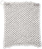 NAF Imports Heavy-Duty Stainless Steel Chainmail Scrubber for Cast Iron Cookware - 8" X 6" Dishwashing Tool for Everyday Cleaning and Restoration