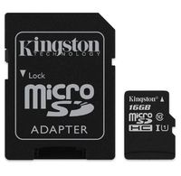 Kingston Canvas Select 16GB microSDHC Class 10 microSD Memory Card UHS-I 80MB/s R Flash Memory Card with Adapter (SDCS/16GB)