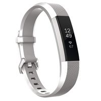 Keasy Replacement Bands Compatible for Fitbit Alta and Fitbit Alta HR, Sport Bands with Secure Metal Buckle(Silver,Small(5.5"-6.7"))
