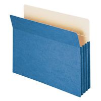 Smead File Pocket, Straight-Cut Tab, 3-1/2" Expansion, Letter Size, Blue, 25 per Box (73225)