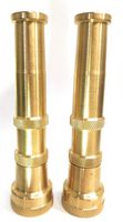 5" Garden Hose Brass Nozzle Set (2 Pack), High Pressure, Heavy Duty, Lead-Free, Leak-Free, Extra 10 Washers, for Watering Plants, Cleaning, Car Washing and Showering Pets.