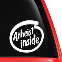 EvolveFISH Atheist Inside Vinyl Decal White 5"