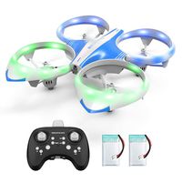 Drones for Kids Adults - LED Mini RC Helicopter Drone 2.4Ghz 6-Axis Gyro 4 Channels Quadcopter Flying Toys with Altitude Hold, Headless Mode, 3D Flips, RTF One Key Take Off丨Landing & Speed Adjustment