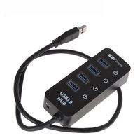 Compact Portable High Speed USB 3.0 Hub with 4 Data Transfer Ports for Windows Mac OS Linux Desktop Computers USB Splitter with 1 USB Charging Port