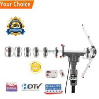 HDTV Antenna Amplified Digital Outdoor-150 Miles Range-360°Rotation UHF/VHF Channels with Wireless Remote Control Installation Support 2 TVs [US Stock] (Model-1: TA-101G)