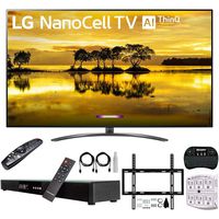 LG 75SM9070PUA 75" 4K HDR Smart LED Nanocell TV w/AI ThinQ (2019) + Deco Gear Home Theater Surround Sound 31" Soundbar + Deco Mount Flat Wall Mount Kit + 2.4GHz Wireless Keyboard w/Touchpad + More