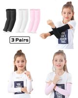 Newbyinn Arm Sleeves for Kids, Toddlers 1 Pair/ 3 Pairs, Warmer Gloves UPF 50 UV Sun Protection Sleeves to Cover Arms