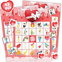 32 Players Valentine's Day Gift Bingo Games Cards Kids Crafts School Classroom Activities, Party Favors Supplies