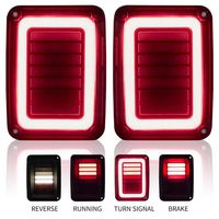 Upgraded Jeep Wrangler JK LED Tail Lights Smoked for 07-17 Jeep Wrangler Reverse Light Turn Signal Lamp Running Lights, 1 Year Warranty