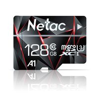 128GB Micro SD Card, Netac Memory Card MicroSD High Speed Transfer A1 C10 U3 MicroSDXC TF Card for Cemera/Phone/Nintendo-Switch/Galaxy/Drone/Dash Cam/GOPRO/Tablet/PC/Computer with Adapter