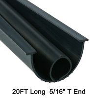 Homend Garage Door Seal Bottom Rubber Weatherproofing Threshold Buffering Replacement Black (5/16 Inch T-End,20FT Long)