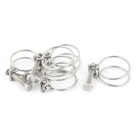 uxcell 5 Pcs 45mm Diameter Double Wire Grip Cable Tight Pond Pump Hose Pipe Clip Bolt Clamp